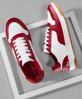 Neemans Hipster Casual Shoes For Men | Lightweight, Stylish & Comfortable Sneakers For Men(Red, White , 9)