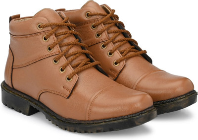 POS Planet Of Shoes Leather Boot Boots For Men(Tan , 7)