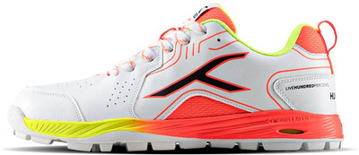 Hundred Pitch Force Limited Edition Cricket Shoes For Men(White, Orange , 10)