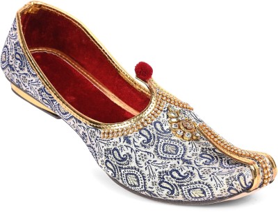 Royal Khwaab Wedding Jutti Men|Sherwani Jutti men|Wedding shoes men|Jutis for men Party Wear For Men(Blue , 7)