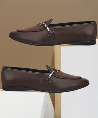 ANOUK synthetic leather|comfort|walking|summer|daily use casual loafers Loafers For Men(Brown , 11)