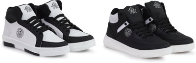 DARTKICK Casuals For Men(White, Black, Black , 10)