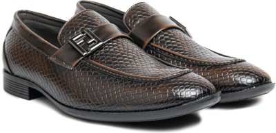 Bold Bunny Croco Loafers For Men(Brown)