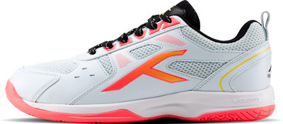 Hundred Badminton Shoes For Men(Blue, Orange, Black , 8)