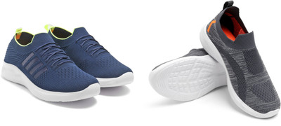 Face Stylish Sports Shoes for Men – Ideal for Running, Gym & Training Sneakers For Men(Navy, Grey , 10)