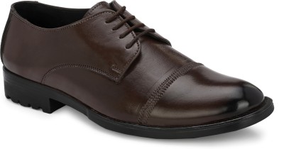 EEGO ITALY Padded Cap Toes Lace Up For Men(Brown , 6)