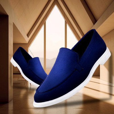 Baxxico Men's Latest Casual Party Wear Slip-on Shoes For Men(Navy , 8)