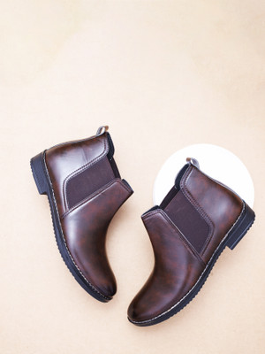 BIG FOX Big Fox Anglo -1 Chelsea Boots For Men(Brown , 7)