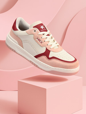 HRX by Hrithik Roshan Casual Trendy Fashionable Sneakers For Women(White, Pink , 6)