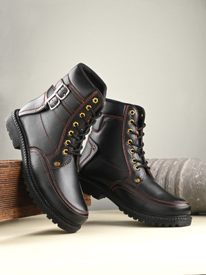 BIG FOX 666 High Ankle Riding Boots For Men(Black , 6)