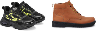 DARTKICK Versatile Casual Shoes for Men – Smart, Sleek & Comfortable Casuals For Men(Green, Tan , 6)