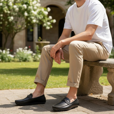 Hilux Hilux Trendy Loafers For Men Loafers For Men(Black, Natural , 6)