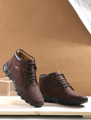 MACTREE High Tops For Men(Brown , 8)