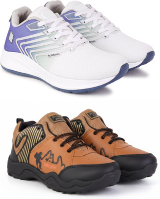 New Oranie Stylish Casual Shoes for Men Casuals For Men(White, Purple, Brown , 8)