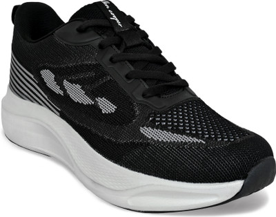 Allen Cooper Lightweight Breathable Knit Cushioned Sole Walking Shoes For Men(Black , 7)