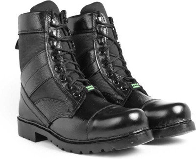 Para Commando LEATHER COMBAT ARMY BOOT SHOES FOR MEN / ARMY /COMBAT BOOTS /DMS SHOES Boots For Men(Black , 6)