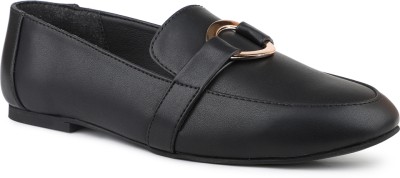 Inc.5 Women Black Flats Ballerinas Boat Shoes For Men(Black)