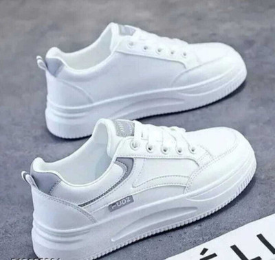 GREVON Latest Collection of Stylish and Comfortable Cashual Sneakers For Men Sneakers For Women(White , 5)