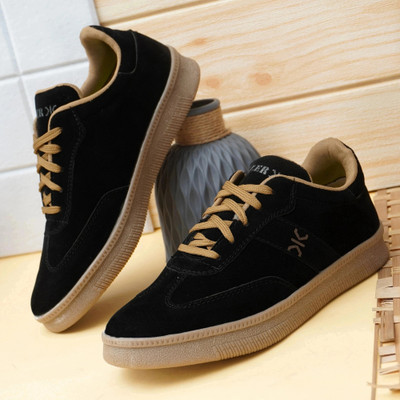 KILLER KLR-401 Men’s Lightweight Lace-Up Sneakers – Breathable & Durable Sneakers For Men(Black , 7)