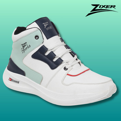 Zixer Casual High Top Shoes For Men High Neck Ankle Boy's Sneakers Fashion Trending Boots For Men(Green , 10)