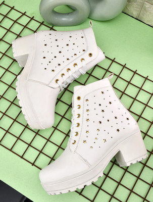 ROKSON Girls Trendy Boots Boots For Women(White , 6)