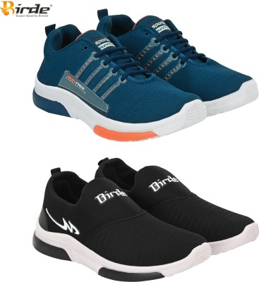 BIRDE Pack Of 2 Combo Comfortable Stylish Regular Wear Sports Shoe For Men Sneakers For Men(Black, Blue, Black , 8)