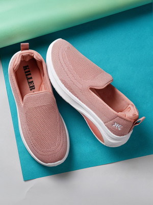 KILLER Comfy-zone Latest Slip On Sneakers For Women(Pink , 6)