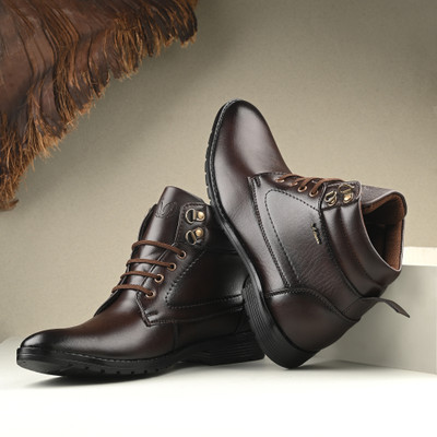 Vellinto Vellinto DUST-OFF Casual Mid-Ankle Synthetic leather Boots For Men Boots For Men(Brown , 10)