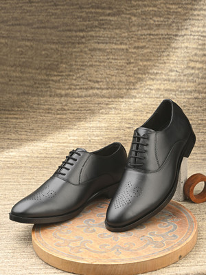 Just Leather Men Handcrafted Genuine Leather Regal Oxfords Shoes, Cushioned Leather Insole Oxford For Men(Black , 7)