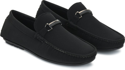 STEPHORN Mens Knit Slip-On Loafers with Metal Bit for Office Party and Casuals For Men(Black , 8)