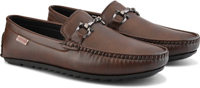 PROVOGUE Provogue Men Brown Faux Leather Formal Slip On Loafers Slip On For Men(Brown , 8)