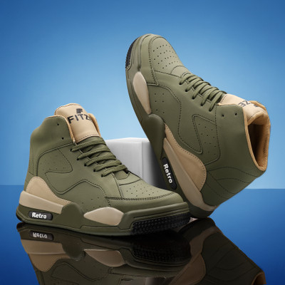 Fitze High Top shoes Sneakers For Men(Green , 7)