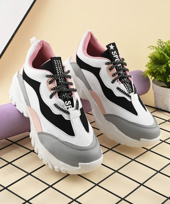 Cococart Lightweight Comfort Summer Trendy Walking Outdoor Stylish Premium Sneakers For Women(Multicolor , 4)