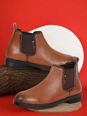 K' Footlance Boots For Men(Tan , 7)