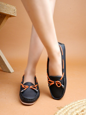 SHOETOPIA Upper Bow Detailed Smart Casual Loafers For Women & Gilrs Loafers For Women(Black , 5)