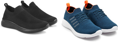 Face Stylish Sports Shoes for Men – Ideal for Running, Gym & Training Sneakers For Men(Black, Blue, Orange , 8)