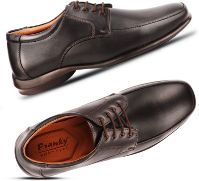 Franky Franky Brown Soft & Comfortable Formal Shoe Lace Up For Men(Brown)