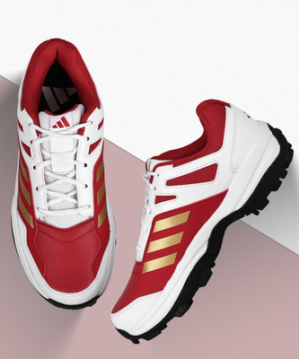 ADIDAS CRI Rise 2.0 Cricket Shoes For Men(Red, White , 6)