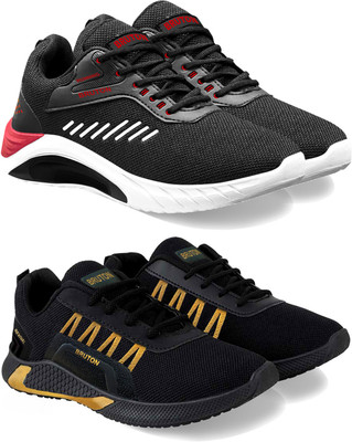 BRUTON Combo Pack Of 2 Trendy & Stylish Casual Shoes Sneakers For Men(Black , 10)