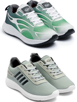 Face Men’s Sports Running Shoes – Lightweight, Breathable & Comfortable Running Shoes For Men(Green, Grey , 7)
