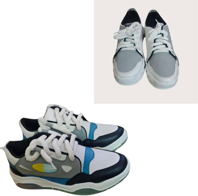 PABLO Casuals For Men(Grey, White, Multicolor , 7)