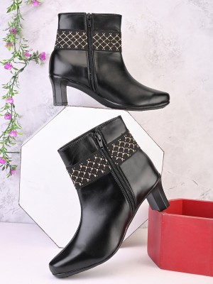 XE Looks 475-B21-black-40 Boots For Women(Black)