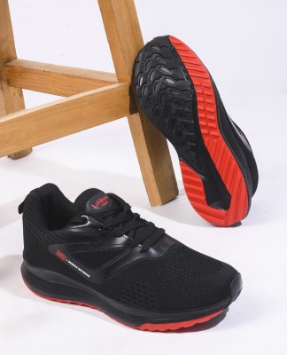 Lakhani Aashirwad E-1302 Lightweight,Comfortable,Trendy,Breathable, Sports Running Shoes For Men(Black , 8)