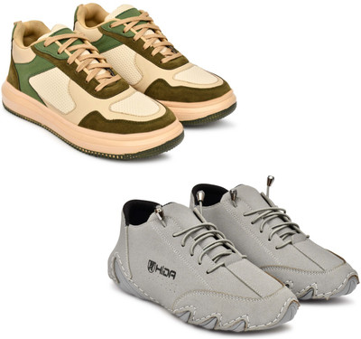 Hida Comfort Fit Sports Shoes for Gym & Outdoor Wrestling Shoes For Men(Green, Grey , 6)