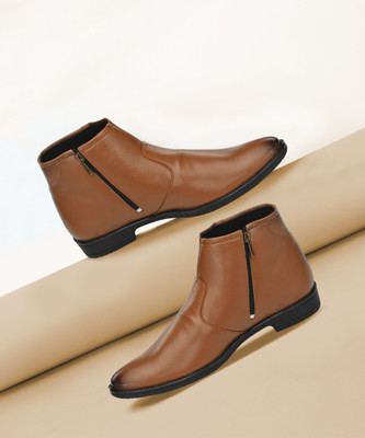 3SIX5 Premium Quality & Comfortable Partywear Boots For Men(Tan , 6)