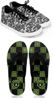 KANEGGYE Casuals For Men(White, Green , 9)