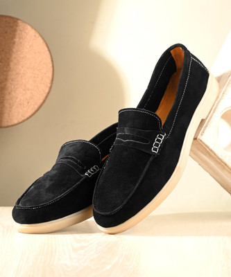 KILLER MEN SUEDE LEATHER LOAFERS | LOAFERS FOR MEN | MEN SHOES | OLD MONEY SHOES MEN | Loafers For Men(Black , 10)