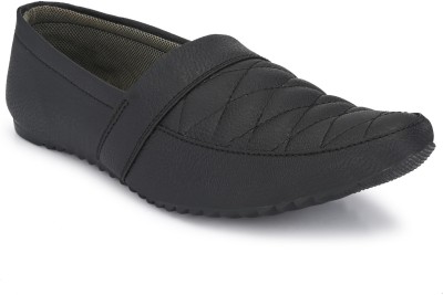 Groofer Groofer Men's Slip-on Sythentic Casual Shoes Loafers For Men(Black , 10)