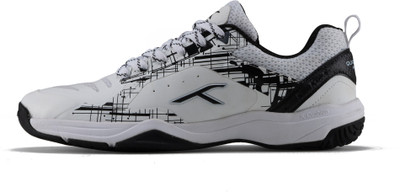 Hundred Quantum Pro Badminton Shoes For Men(White, Black , 12)