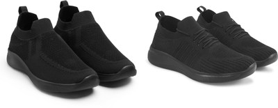 Face Stylish Sports Shoes for Men – Ideal for Running, Gym & Training Sneakers For Men(Black, Black , 7)
